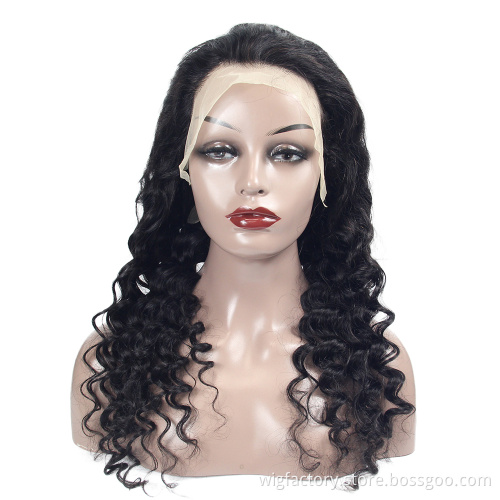 Cheap wholesale 100% human loose deep wave lace front wigs hd lace wig remy cuticle aligned loose deep lace wig